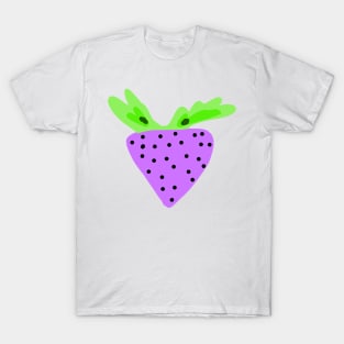 Purple strawberry fruit art design T-Shirt